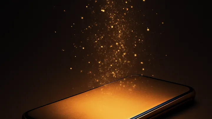 BB44 BLINE COM Modern phone with glowing screen